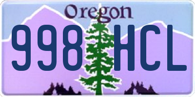 OR license plate 998HCL