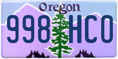OR license plate 998HCO