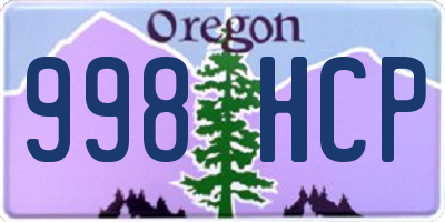 OR license plate 998HCP