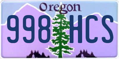 OR license plate 998HCS