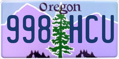 OR license plate 998HCU