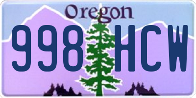 OR license plate 998HCW
