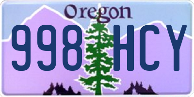 OR license plate 998HCY