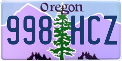 OR license plate 998HCZ