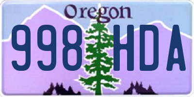 OR license plate 998HDA