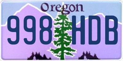 OR license plate 998HDB