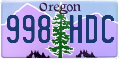 OR license plate 998HDC
