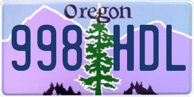 OR license plate 998HDL