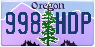 OR license plate 998HDP