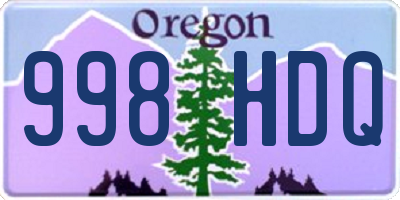 OR license plate 998HDQ