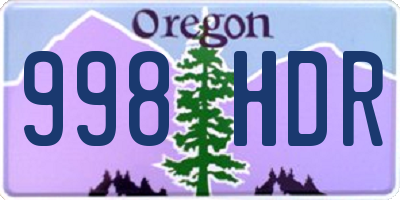 OR license plate 998HDR