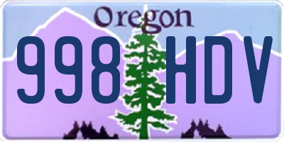 OR license plate 998HDV