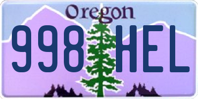 OR license plate 998HEL