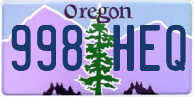 OR license plate 998HEQ