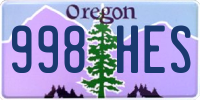 OR license plate 998HES