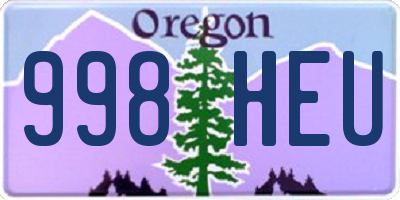 OR license plate 998HEU