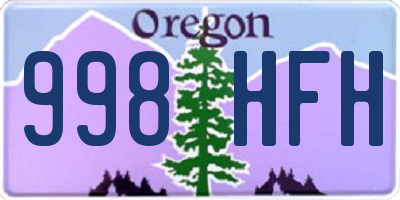 OR license plate 998HFH