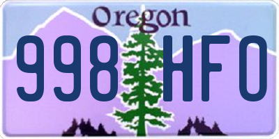 OR license plate 998HFO