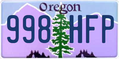 OR license plate 998HFP