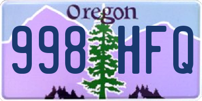 OR license plate 998HFQ