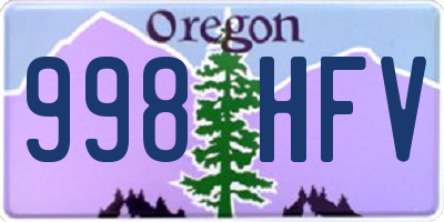 OR license plate 998HFV