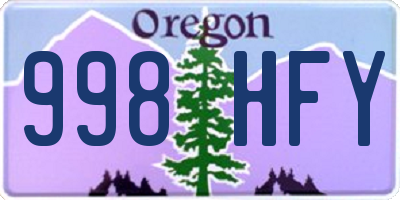 OR license plate 998HFY