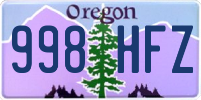 OR license plate 998HFZ