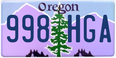 OR license plate 998HGA