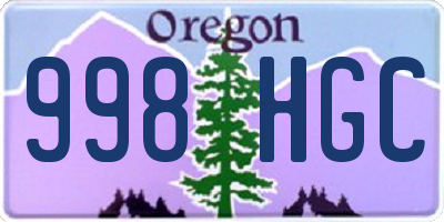 OR license plate 998HGC