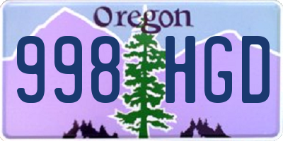 OR license plate 998HGD