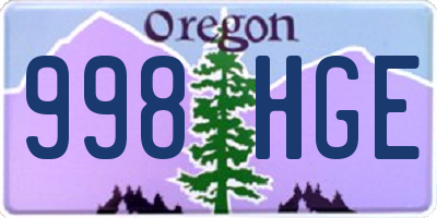 OR license plate 998HGE