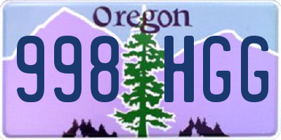 OR license plate 998HGG