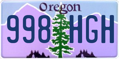 OR license plate 998HGH