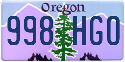 OR license plate 998HGO