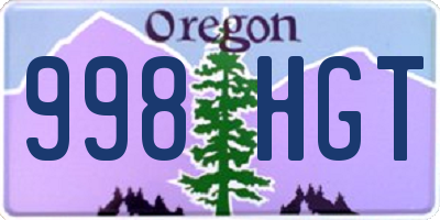 OR license plate 998HGT