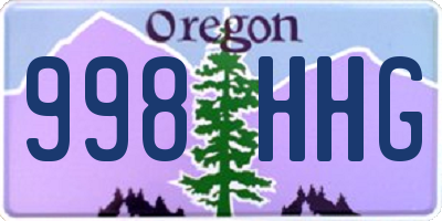 OR license plate 998HHG