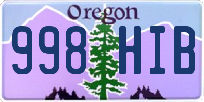 OR license plate 998HIB