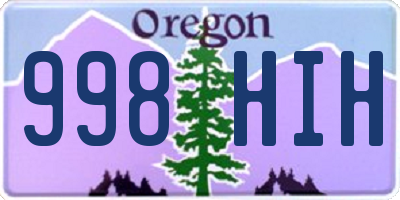 OR license plate 998HIH