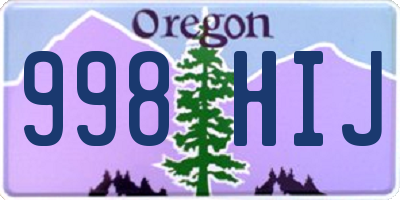 OR license plate 998HIJ