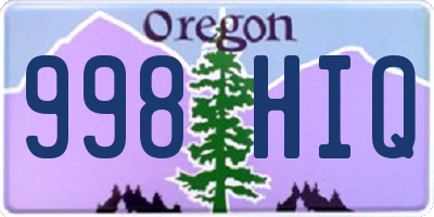 OR license plate 998HIQ