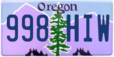 OR license plate 998HIW