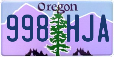 OR license plate 998HJA