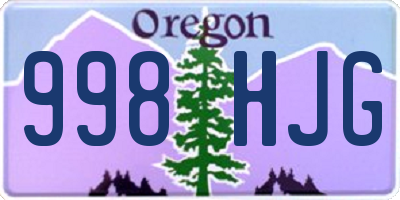 OR license plate 998HJG