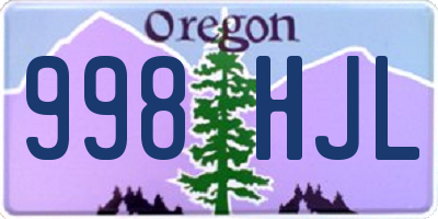 OR license plate 998HJL