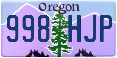 OR license plate 998HJP