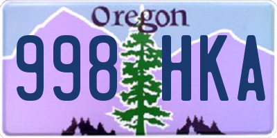 OR license plate 998HKA