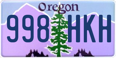 OR license plate 998HKH