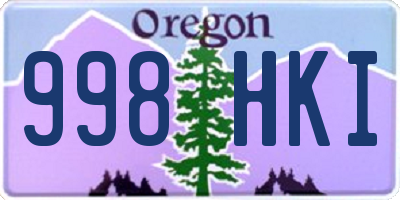 OR license plate 998HKI