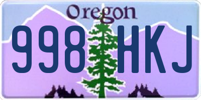 OR license plate 998HKJ