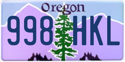 OR license plate 998HKL